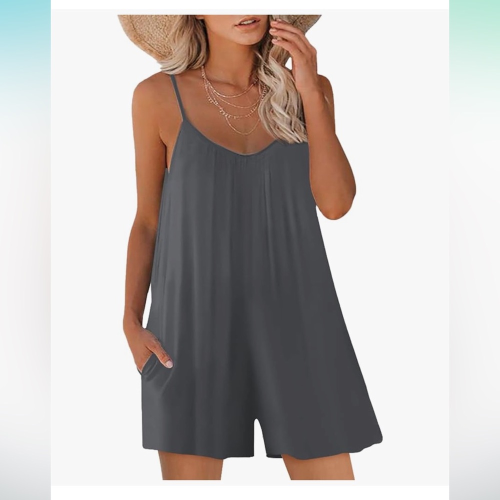 Stylish Gray Sleeveless Romper